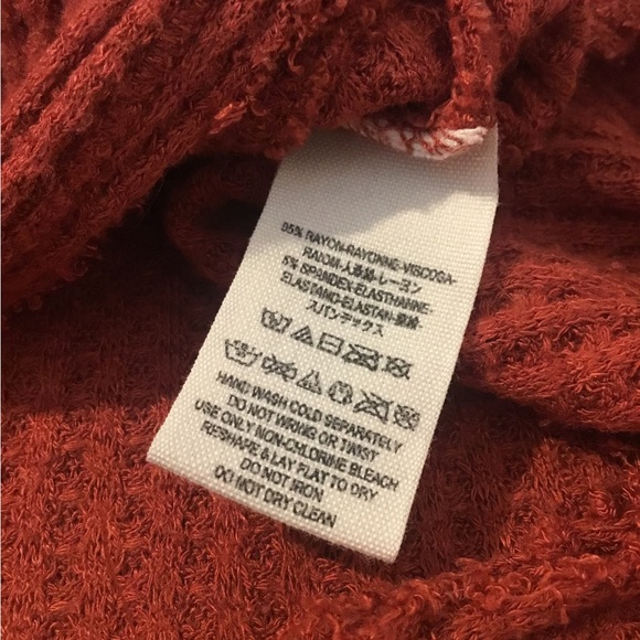 Free People Thermal Henley Waffle Long Sleeve Women’s Top - Picture 5 of 14